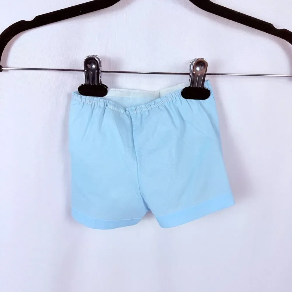 Vintage Baby Boy Outfit 2pc Diaper Set Button Up Collared Shirt Circus Elephant